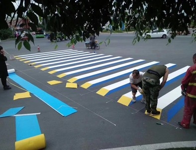 郴州郴州彩色路面标线施工